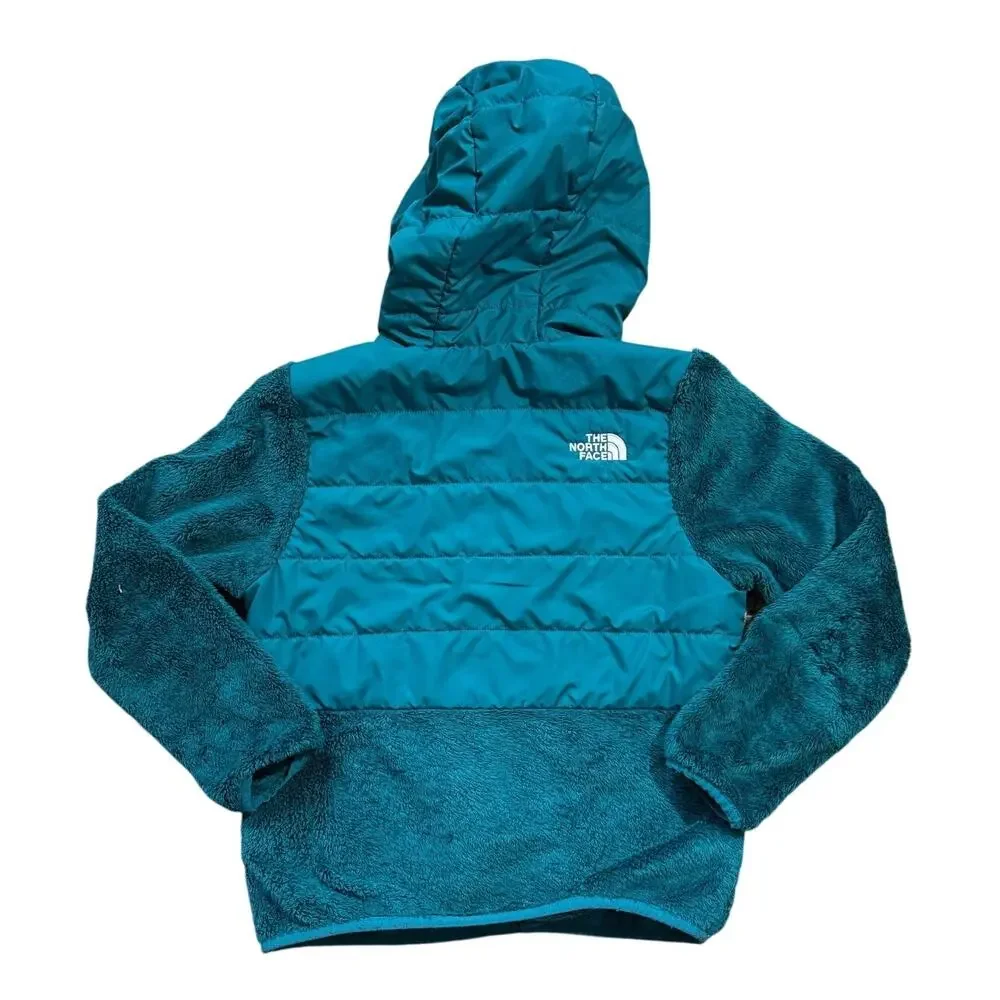 The North Face Girl's Mashup Hybrid Fleece Puffer Hooded Jacket Teal Size M/10
